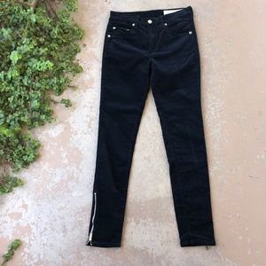 Rag & Bone Jean Velvet Zipper Ankle Skinny Pants